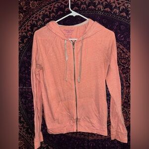 American Eagle Outfitters Bright Peach Zip Up